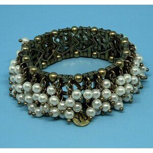 Faux Pearl Pearlized Bobble Stretch Bracelet